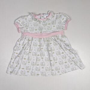 Baby Loren Dress Girls Sz 18-24m White Bunny Rabbit Spring Boutique Pima